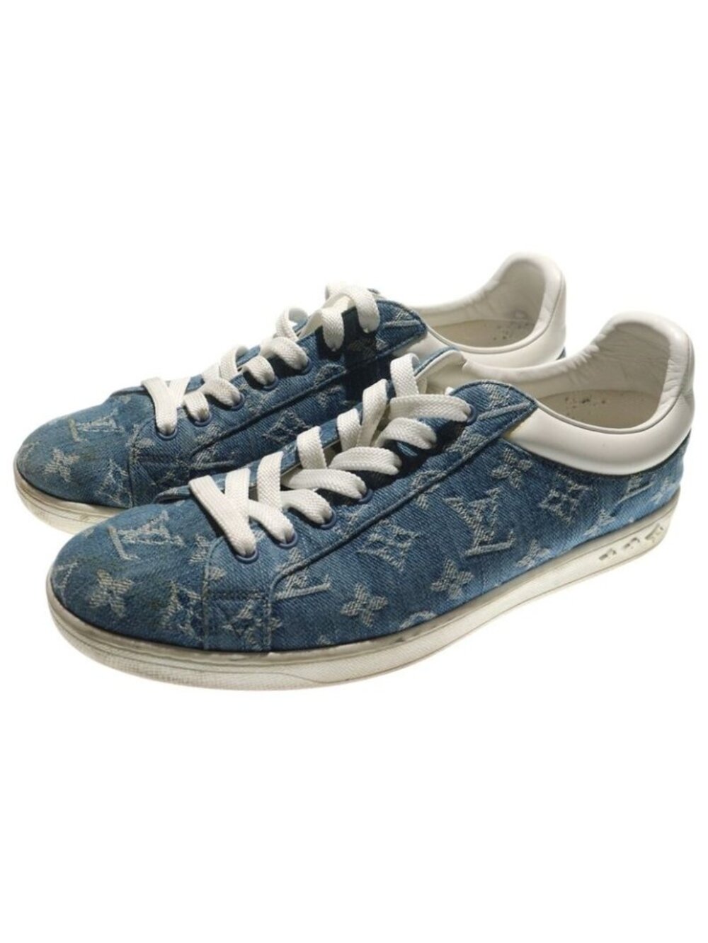Louis Vuitton Luxembourg Grain Monogram Denim Sneakers Ms0189 - Picture 2 of 6